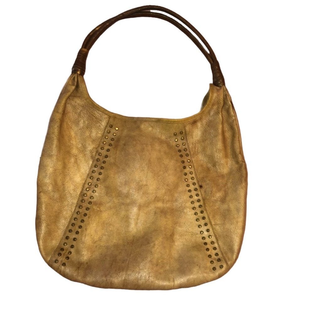 Calleen Cordero Studded Light Tan Leather Handbag